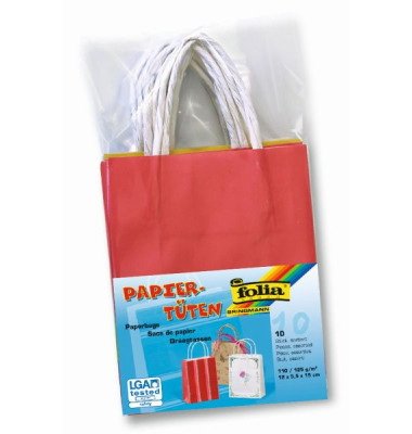Geschenktasche 21209 Geschenktragetasche | 12x5,5x15cm, allgemein, mit gedrehter Papierkordel, uni, 12cm x 15cm